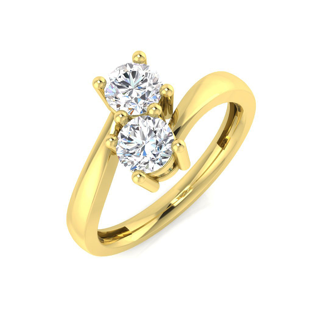 9ct Yellow Gold Round Lab Grown Diamond Ring 1