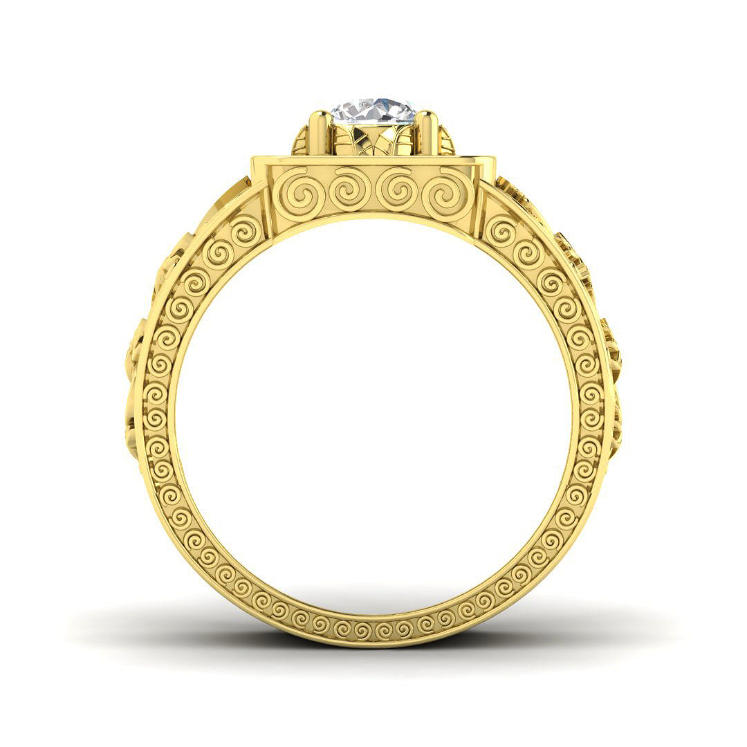 9ct Yellow Gold Round Lab Grown Diamond Ring 2