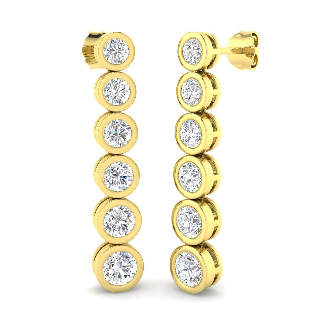 9ct Yellow Gold Round Lab Grown Diamond Earrings 1