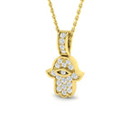 9ct Yellow Gold Round Lab Grown Diamond Pendant 1