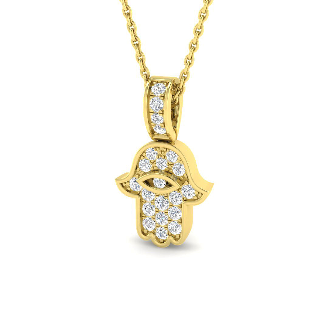 9ct Yellow Gold Round Lab Grown Diamond Pendant 1