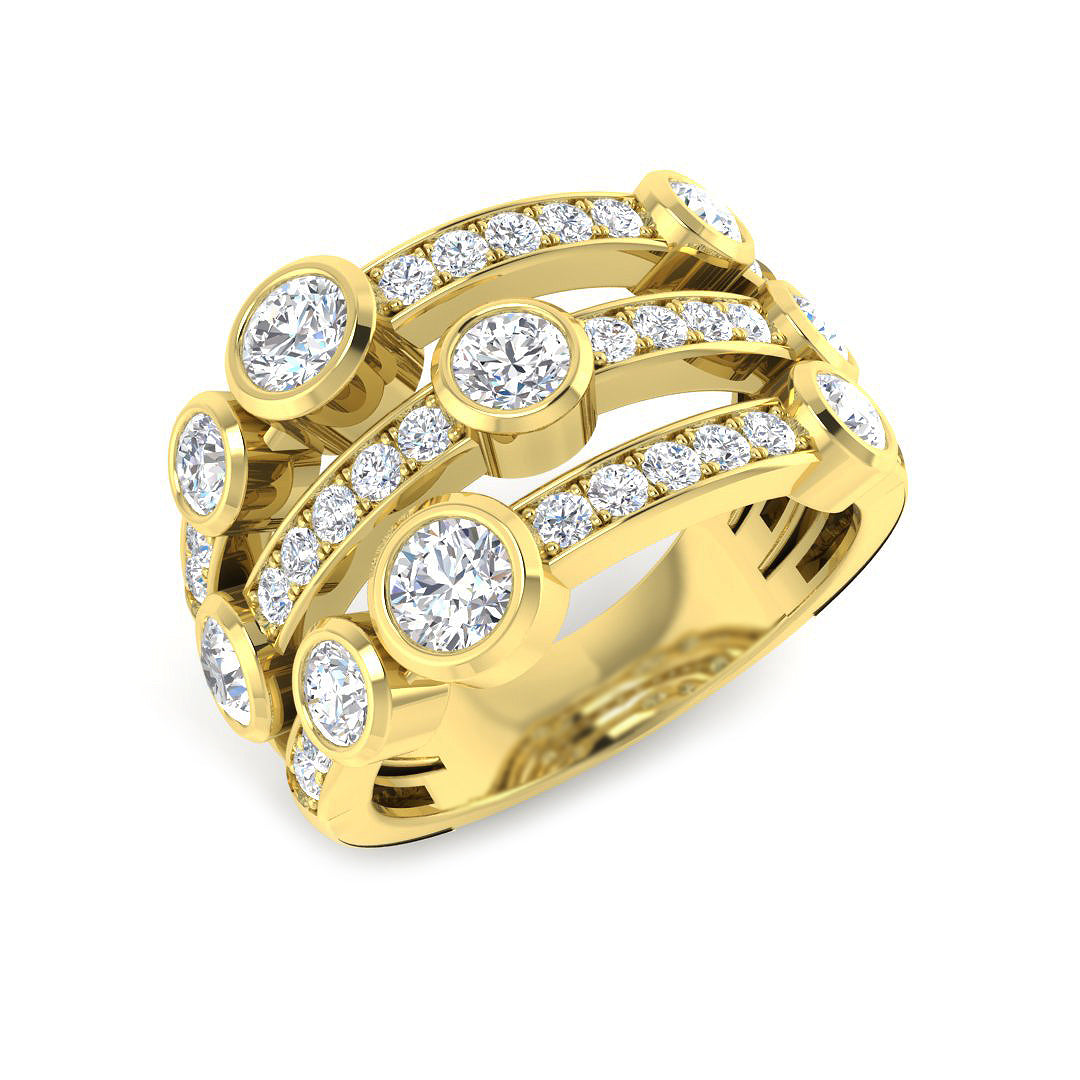9ct Yellow Gold Round Lab Grown Diamond Ring 1