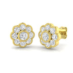 9ct Yellow Gold Round Lab Grown Diamond Earrings 1