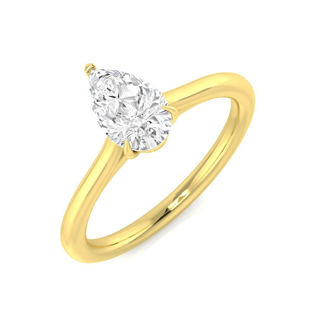 18ct Yellow Gold Pear Lab Grown Diamond Ring 1