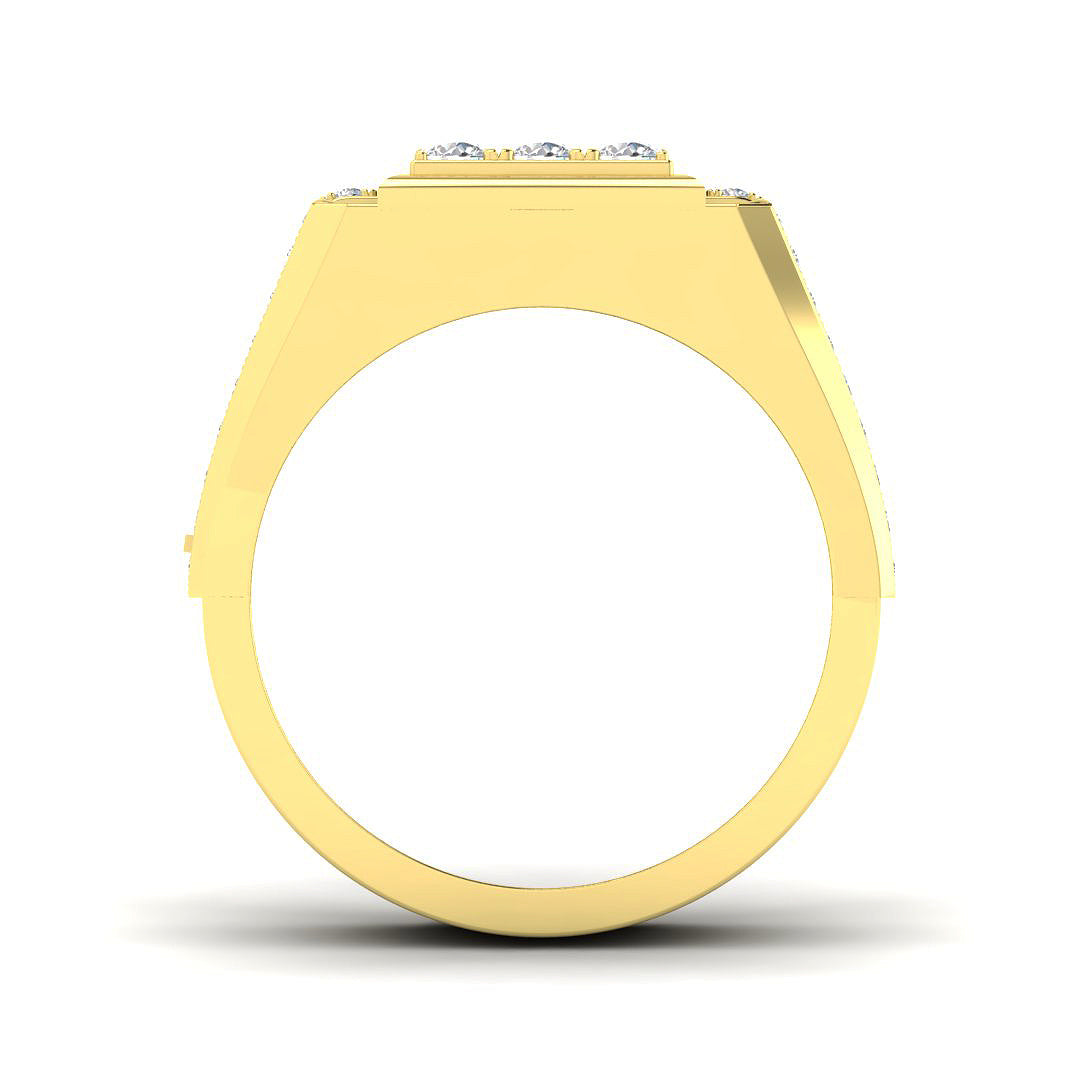 9ct Yellow Gold Round Lab Grown Diamond Ring 2