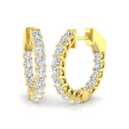 9ct Yellow Gold Round Lab Grown Diamond Earrings 1
