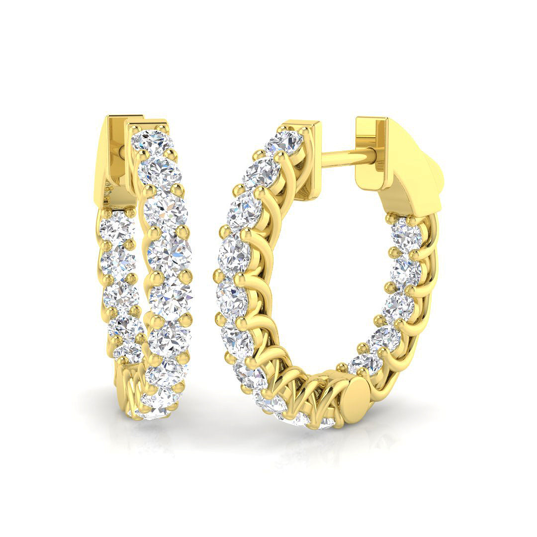 9ct Yellow Gold Round Lab Grown Diamond Earrings 1
