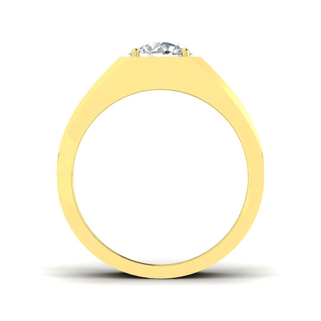 9ct Yellow Gold Round Lab Grown Diamond Ring 2