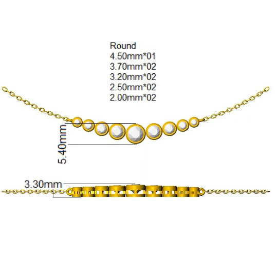 9ct Yellow Gold Round Lab Grown Diamond Necklace 2