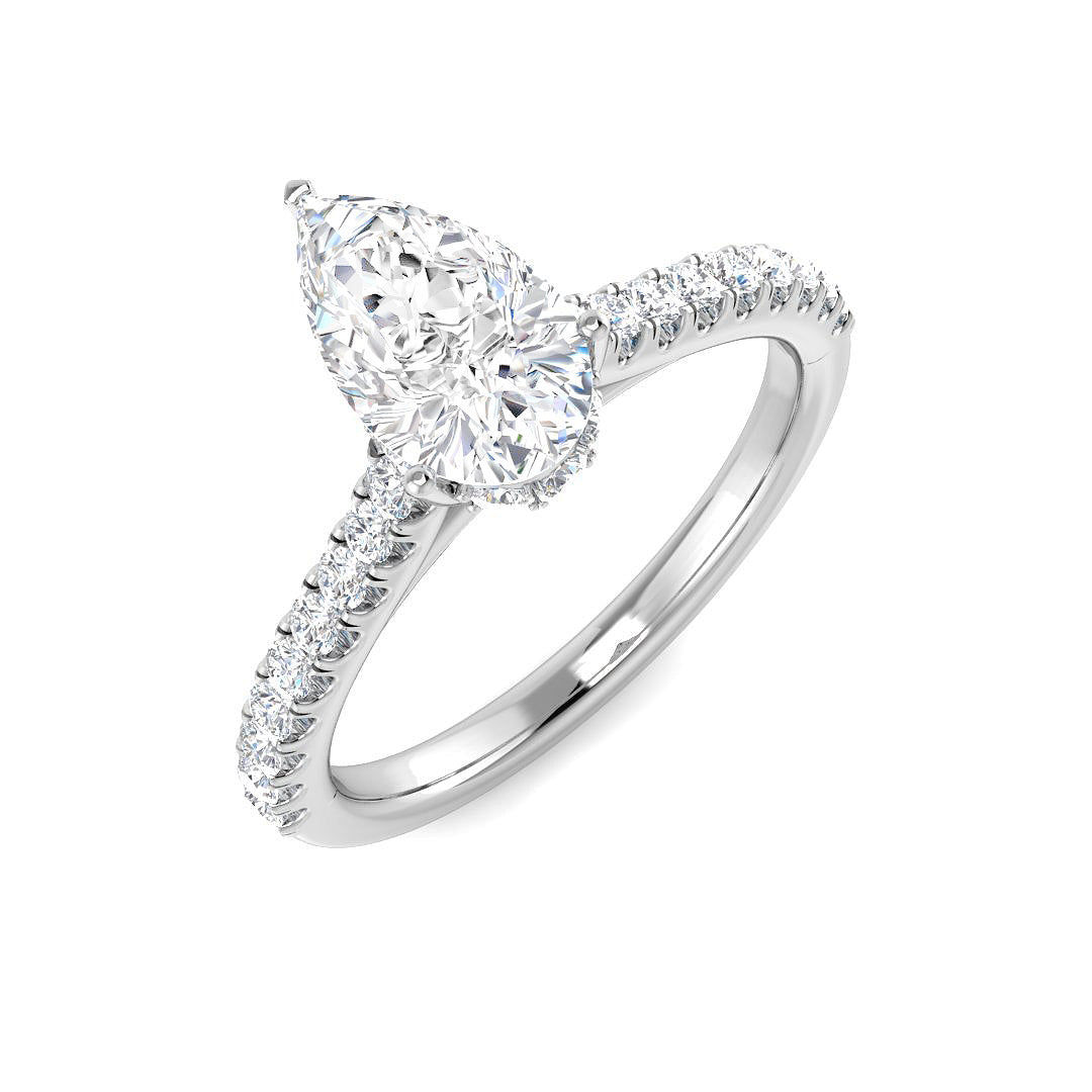 Platinum Pear Lab Grown Diamond Ring 1