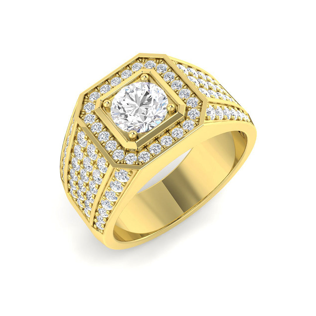 9ct Yellow Gold Round Lab Grown Diamond Ring 1