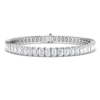 9ct White Gold Emerald Cut Lab Grown Diamond Bracelet 1