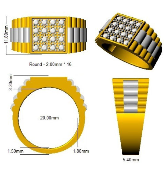 9ct Yellow Gold Round Lab Grown Diamond Ring 3