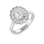 Platinum Oval Lab Grown Diamond Ring 1
