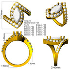 9ct Yellow Gold Marquise Lab Grown Diamond Ring 3
