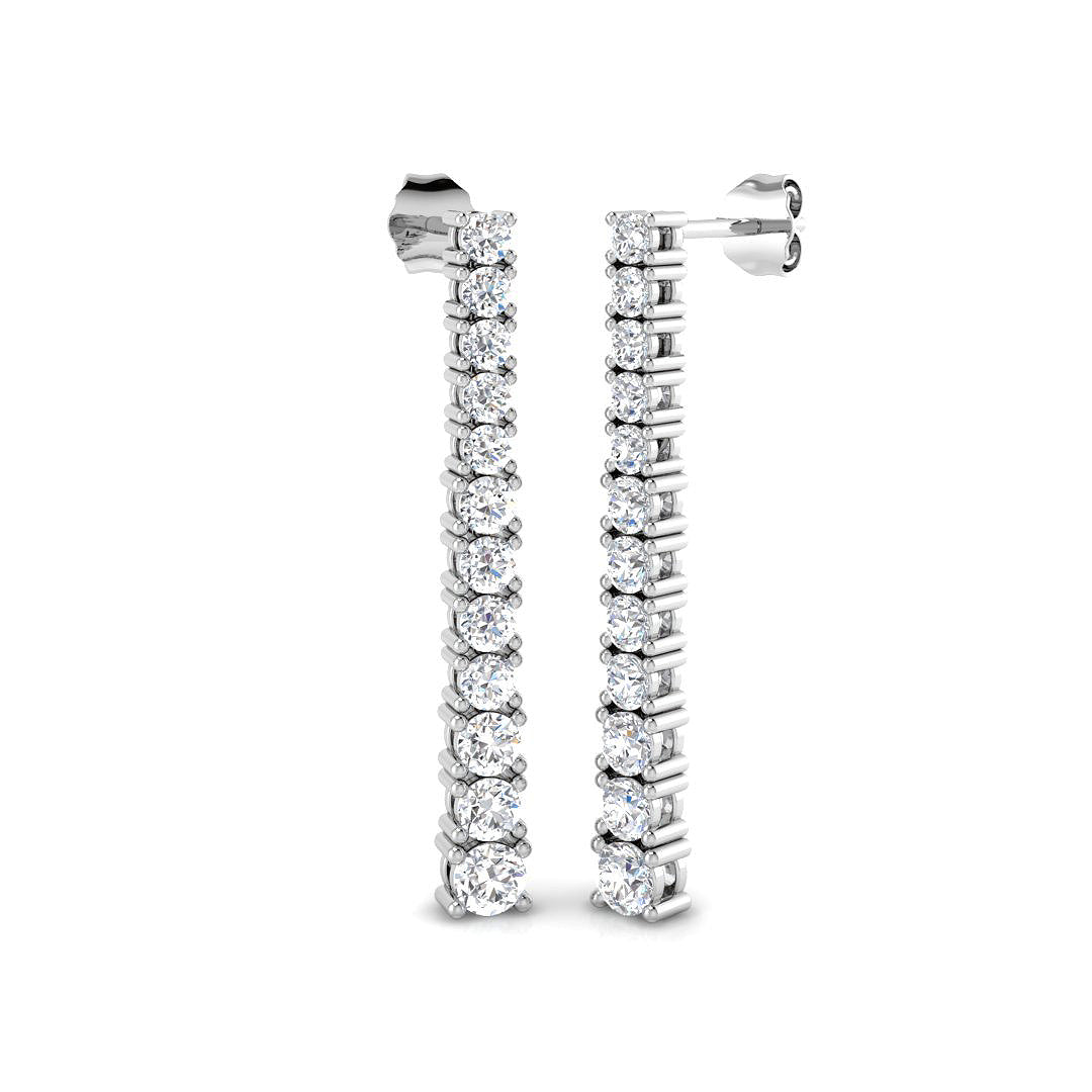 9ct White Gold Round Lab Grown Diamond Earrings 1