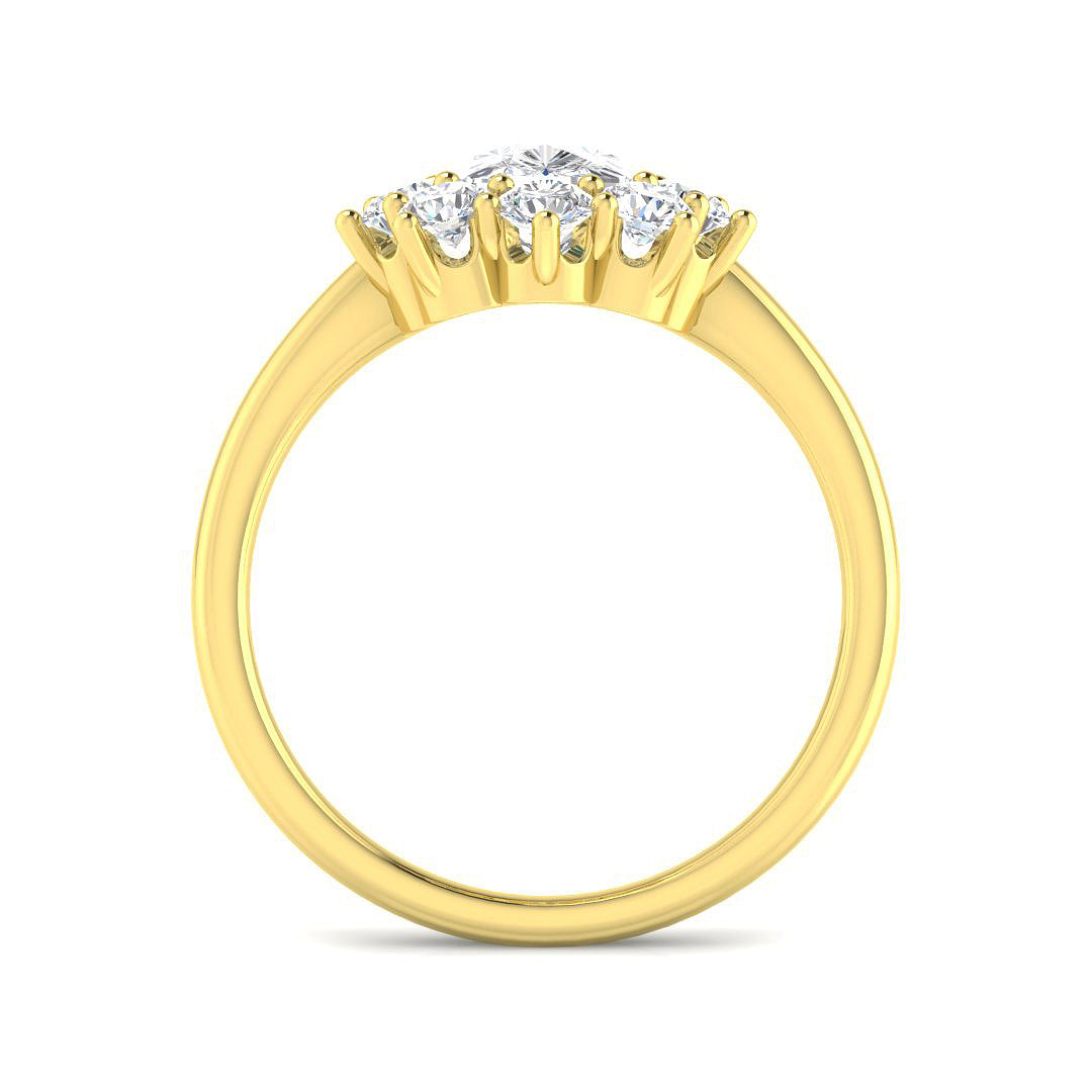 9ct Yellow Gold Cushion Cvd Old Cut Ring 2