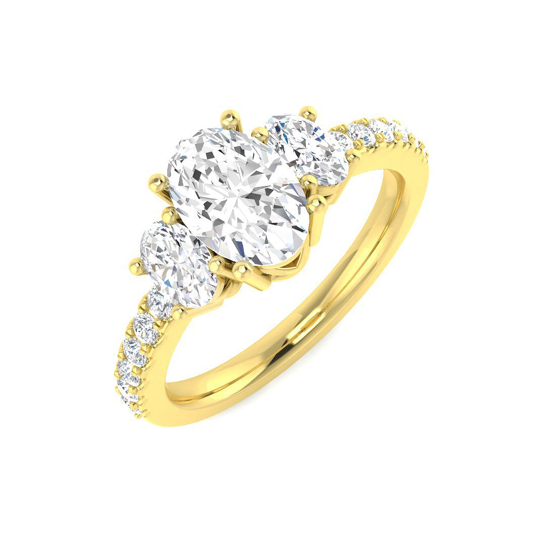 9ct Yellow Gold Oval Lab Grown Diamond Ring 1