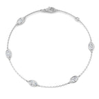 9ct White Gold Oval Lab Grown Diamond Bracelet 1