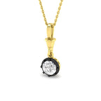 9ct Yellow Gold Round Lab Grown Diamond Pendant 1