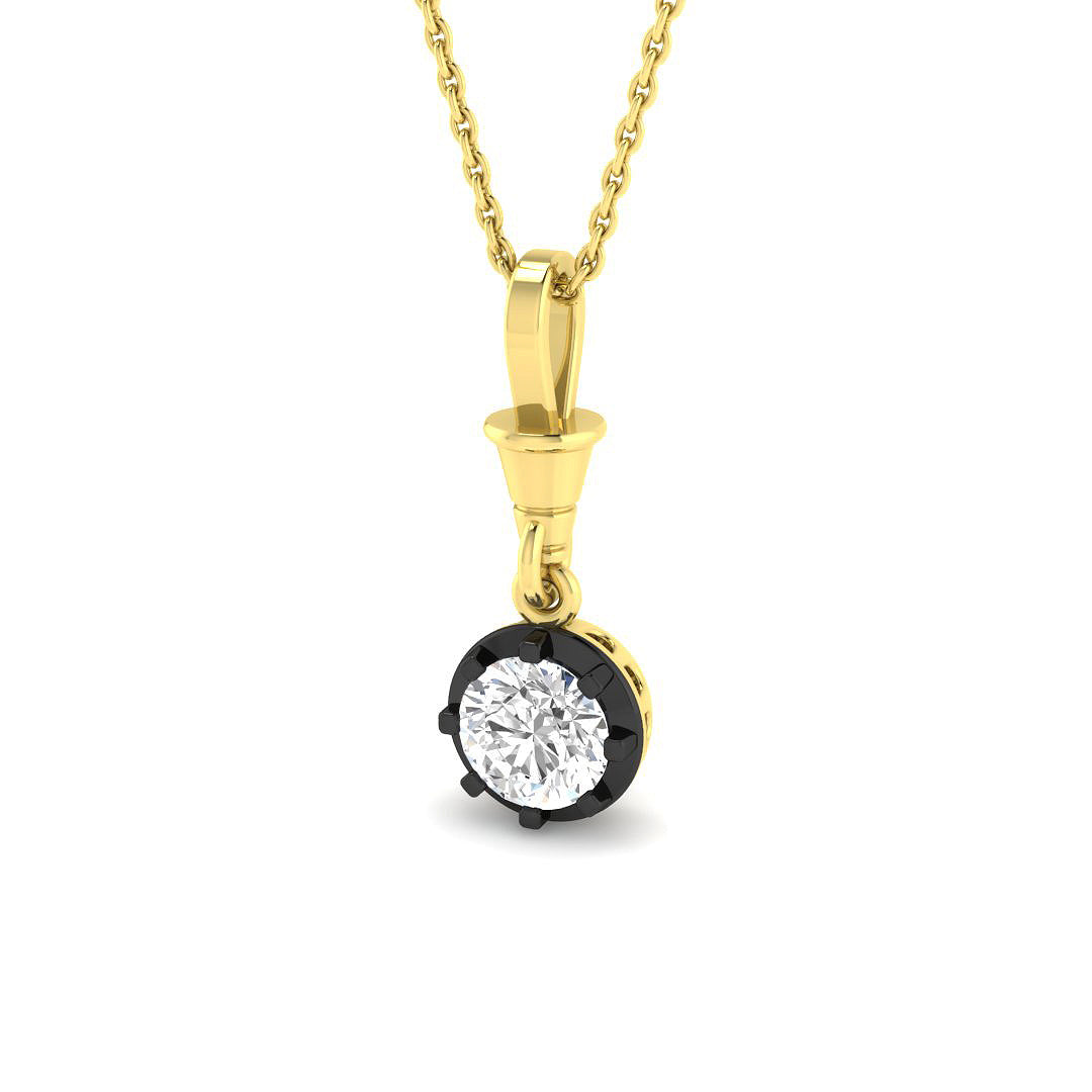 9ct Yellow Gold Round Lab Grown Diamond Pendant 1