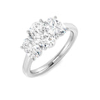 9ct White Gold Oval Lab Grown Diamond Ring 1