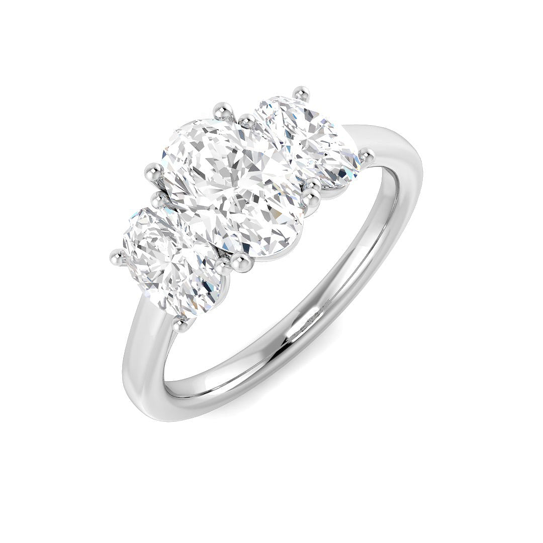 9ct White Gold Oval Lab Grown Diamond Ring 1
