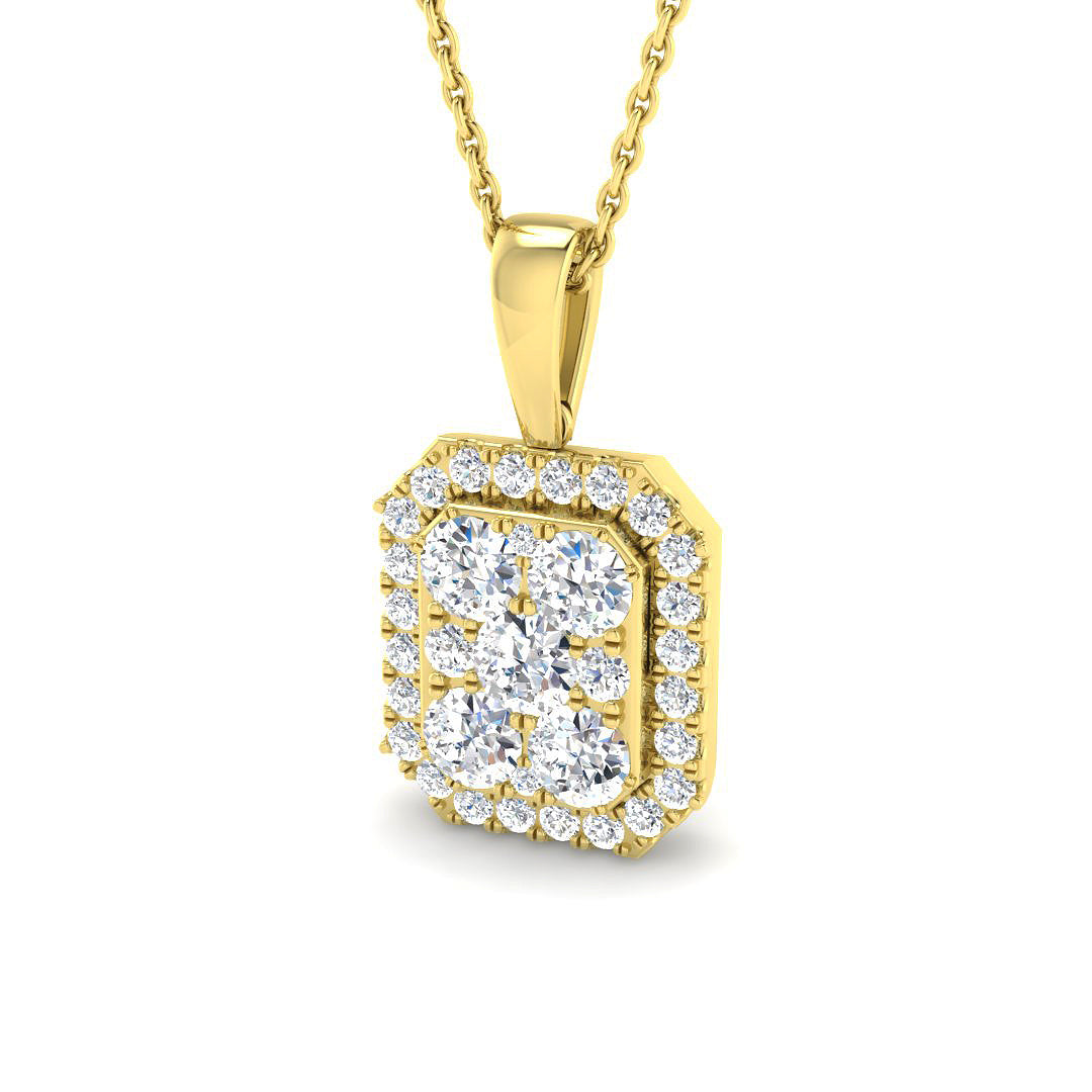 9ct Yellow Gold Round Lab Grown Diamond Pendant 1