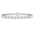 9ct White Gold Oval Lab Grown Diamond Bracelet 1