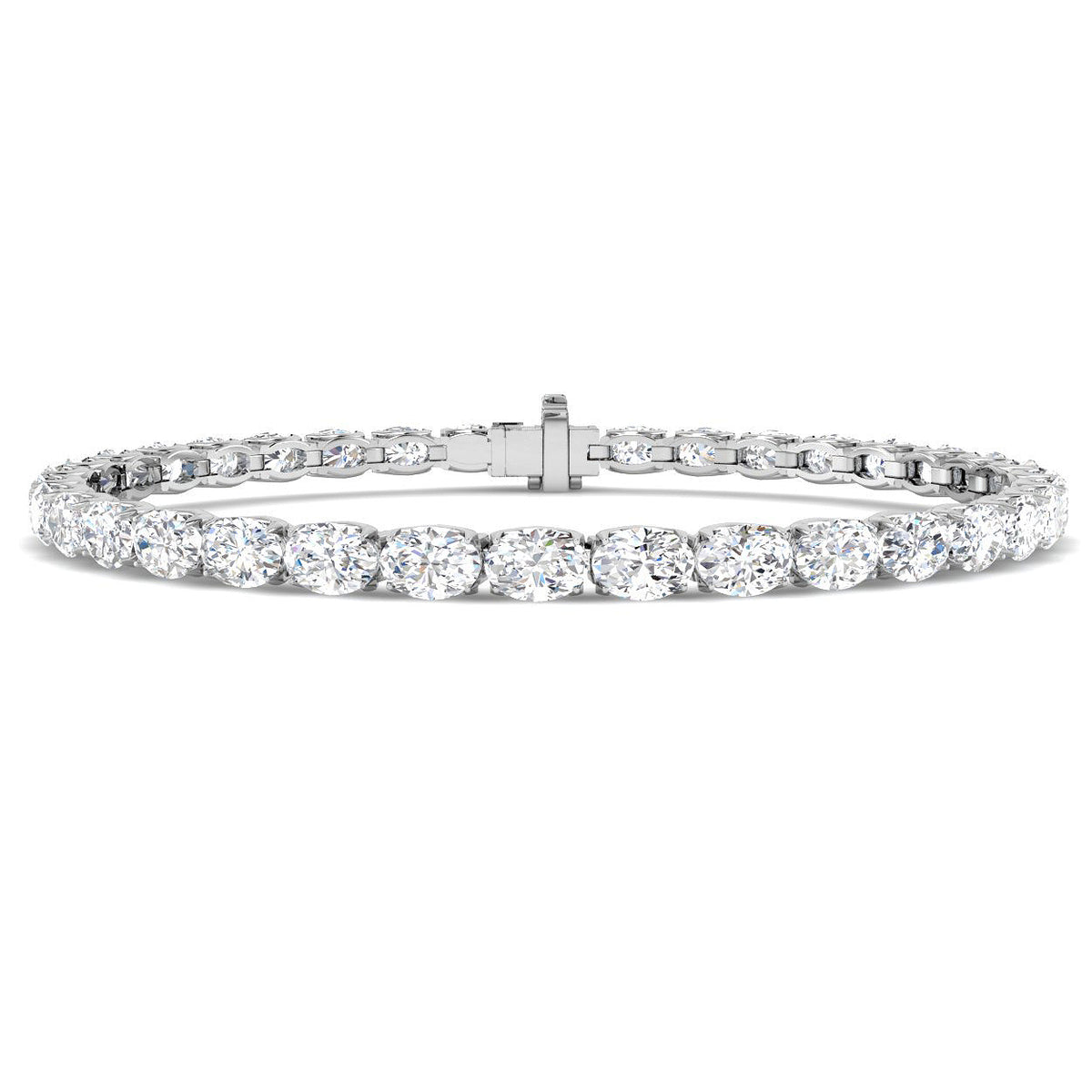9ct White Gold Oval Lab Grown Diamond Bracelet 1