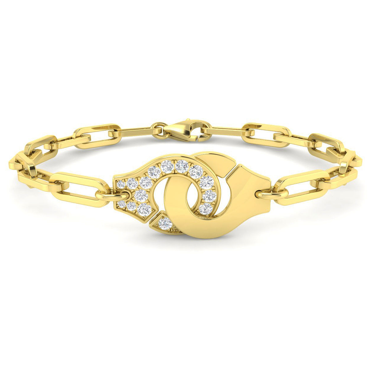9ct Yellow Gold Round Lab Grown Diamond Bracelet 1