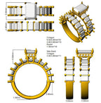 9ct Yellow Gold Emerald Cut Lab Grown Diamond Ring 3