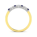 9ct Yellow Gold Round Blue Sapphire and Diamond Ring 2