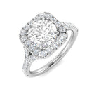 9ct White Gold Round Lab Grown Diamond Ring 1