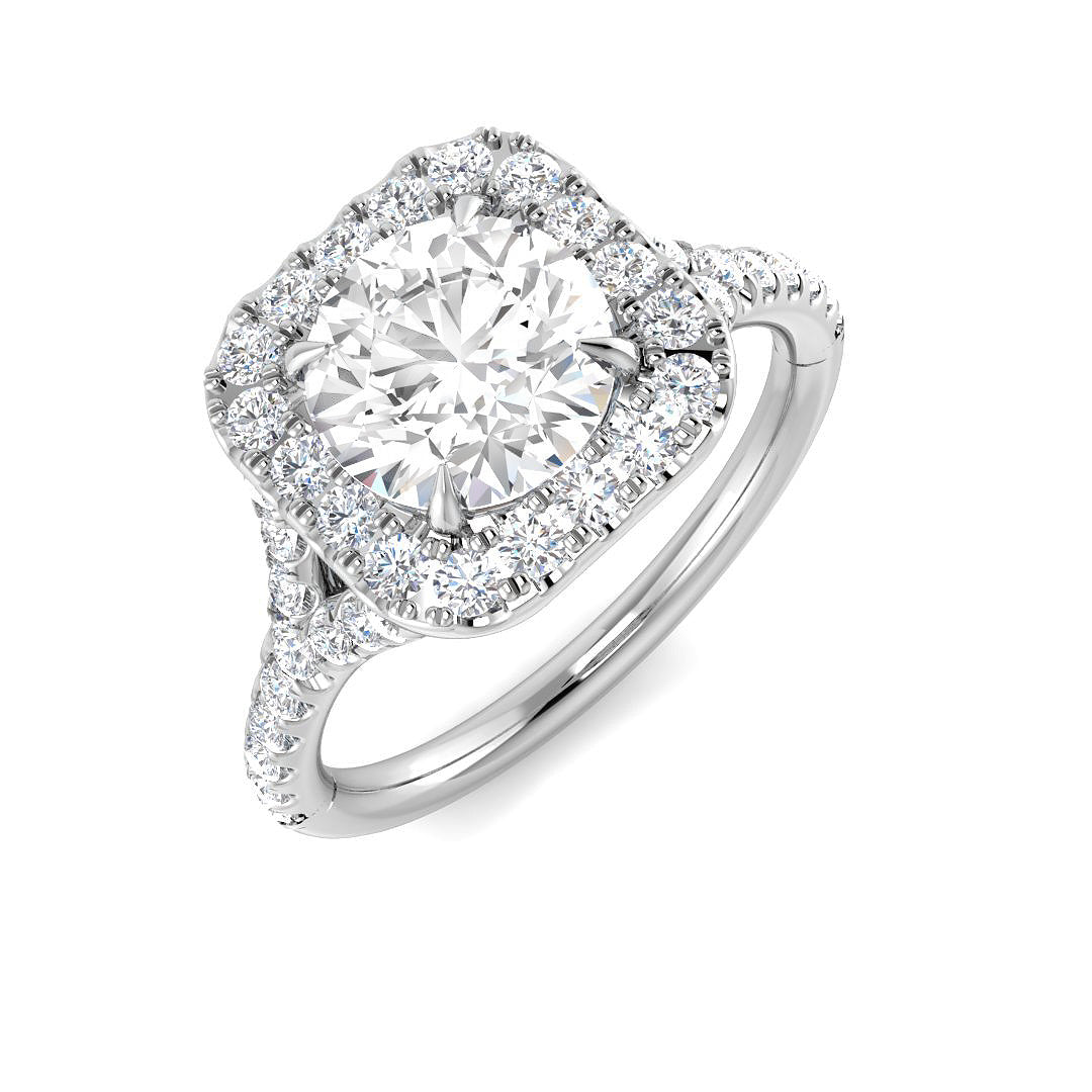 Platinum Round Lab Grown Diamond Ring 1