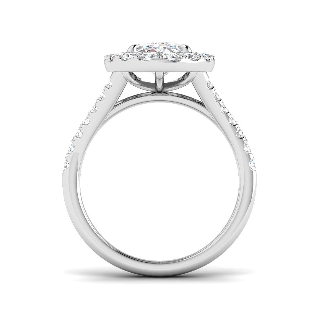 Platinum Oval Lab Grown Diamond Ring 2