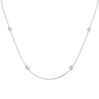 9ct White Gold Oval Lab Grown Diamond Necklace 1