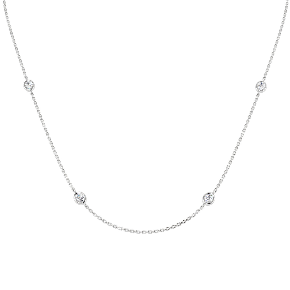 9ct White Gold Oval Lab Grown Diamond Necklace 1