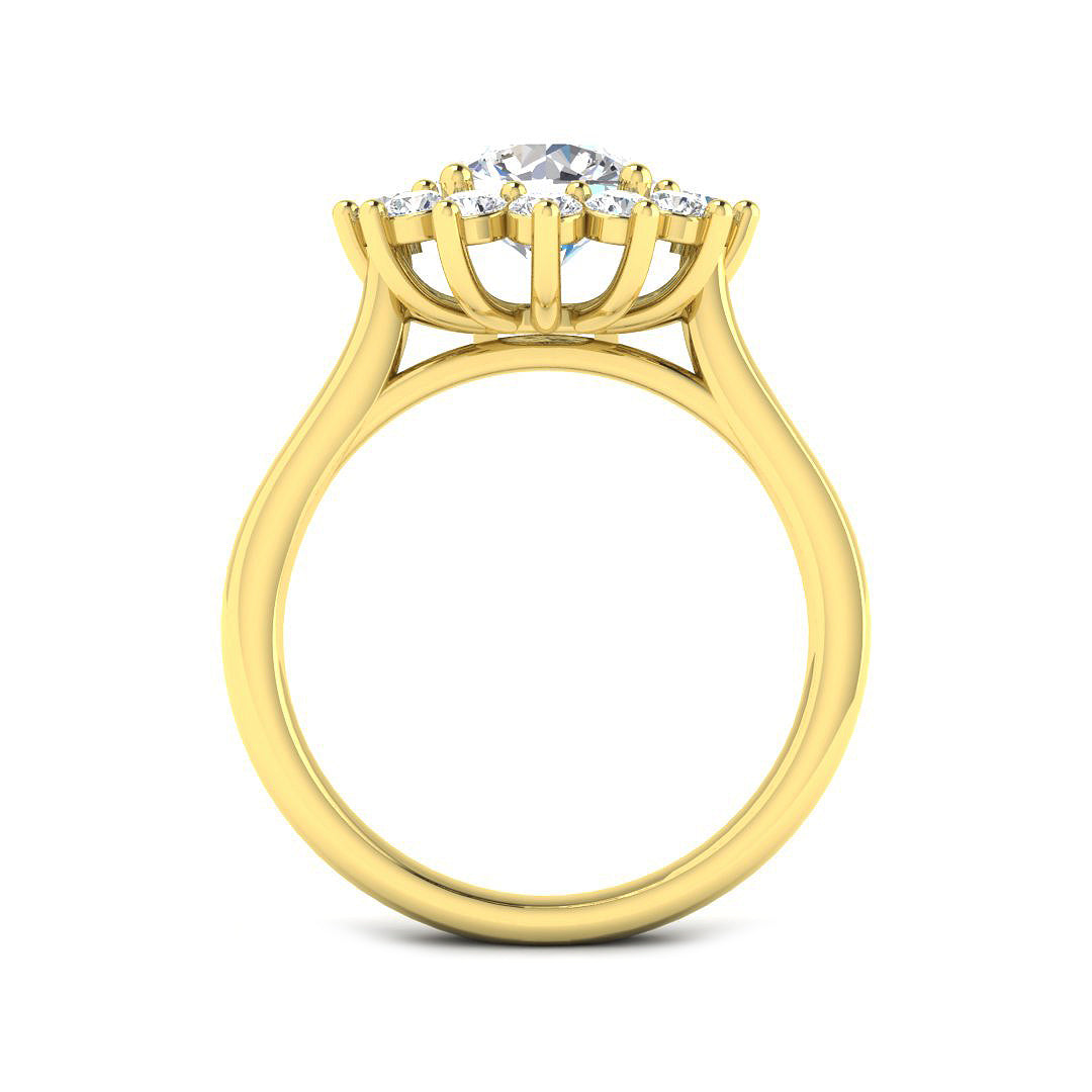 9ct Yellow Gold Round Lab Grown Diamond Ring 2