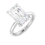 9ct White Gold Emerald Cut Lab Grown Diamond Ring 1