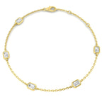 9ct Yellow Gold Emerald Cut Lab Grown Diamond Bracelet 1