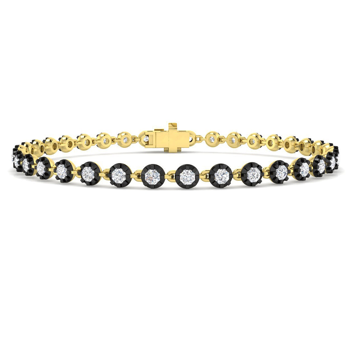 9ct Yellow Gold Round Lab Grown Diamond Bracelet 1