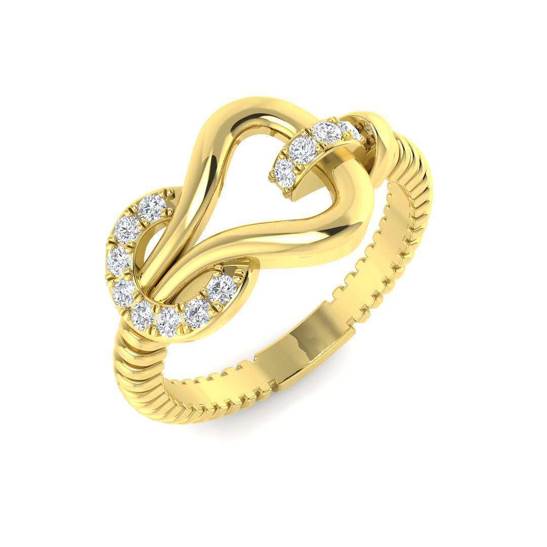 9ct Yellow Gold Round Lab Grown Diamond Ring 1