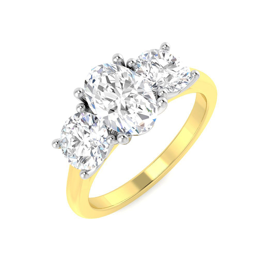 18ct Two Tone Oval Lab Grown Diamond Ring 1