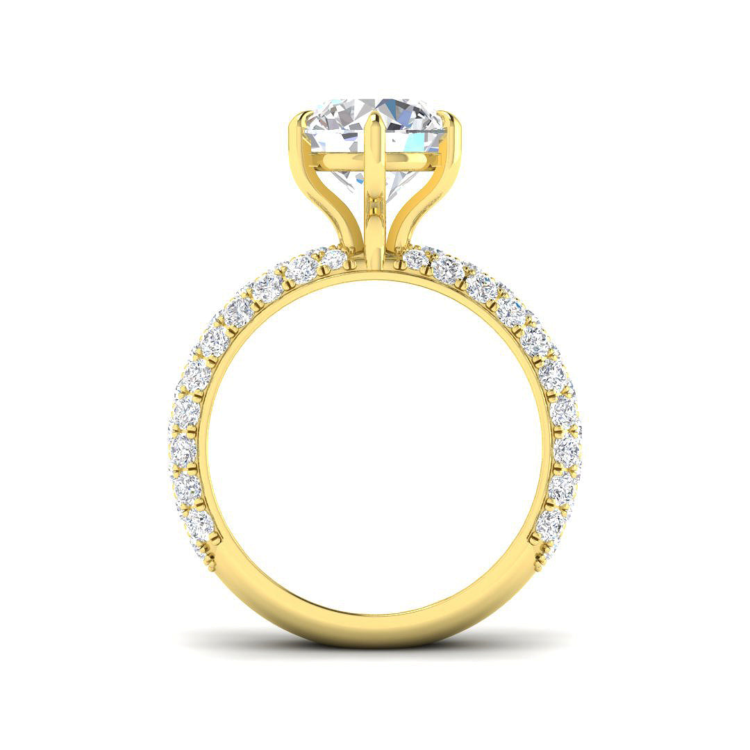 9ct Yellow Gold Round Lab Grown Diamond Ring 2