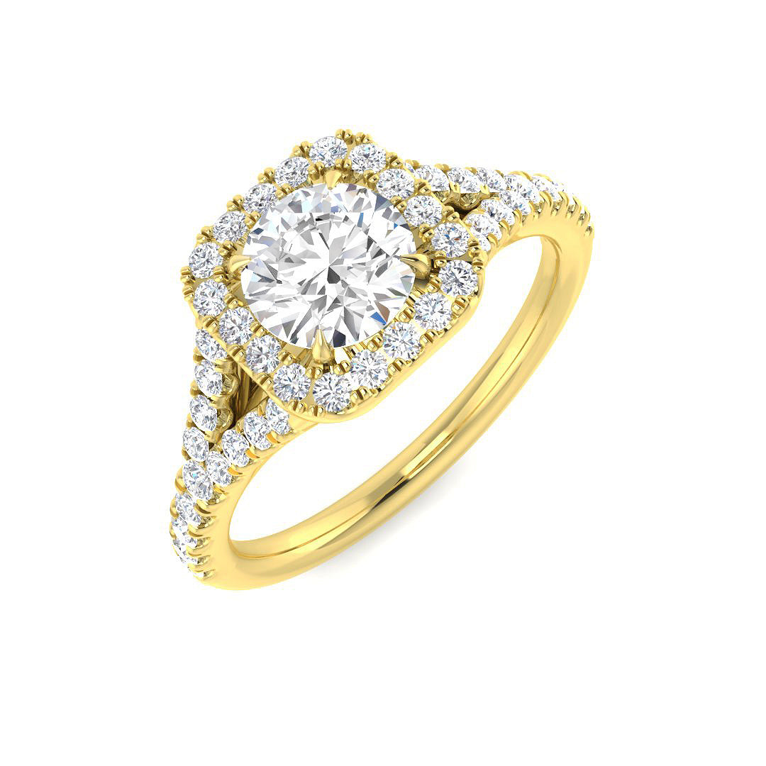 18ct Yellow Gold Round Lab Grown Diamond Ring 1