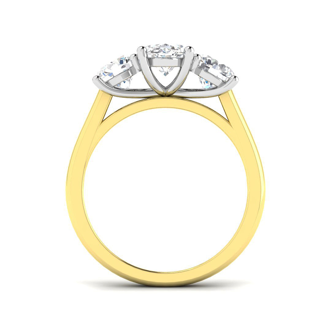 18ct Two Tone Oval Lab Grown Diamond Ring 2
