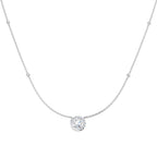 9ct White Gold Round Lab Grown Diamond Necklace 1