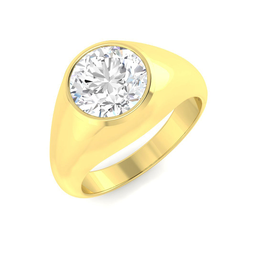 9ct Yellow Gold Round Lab Grown Diamond Ring 1