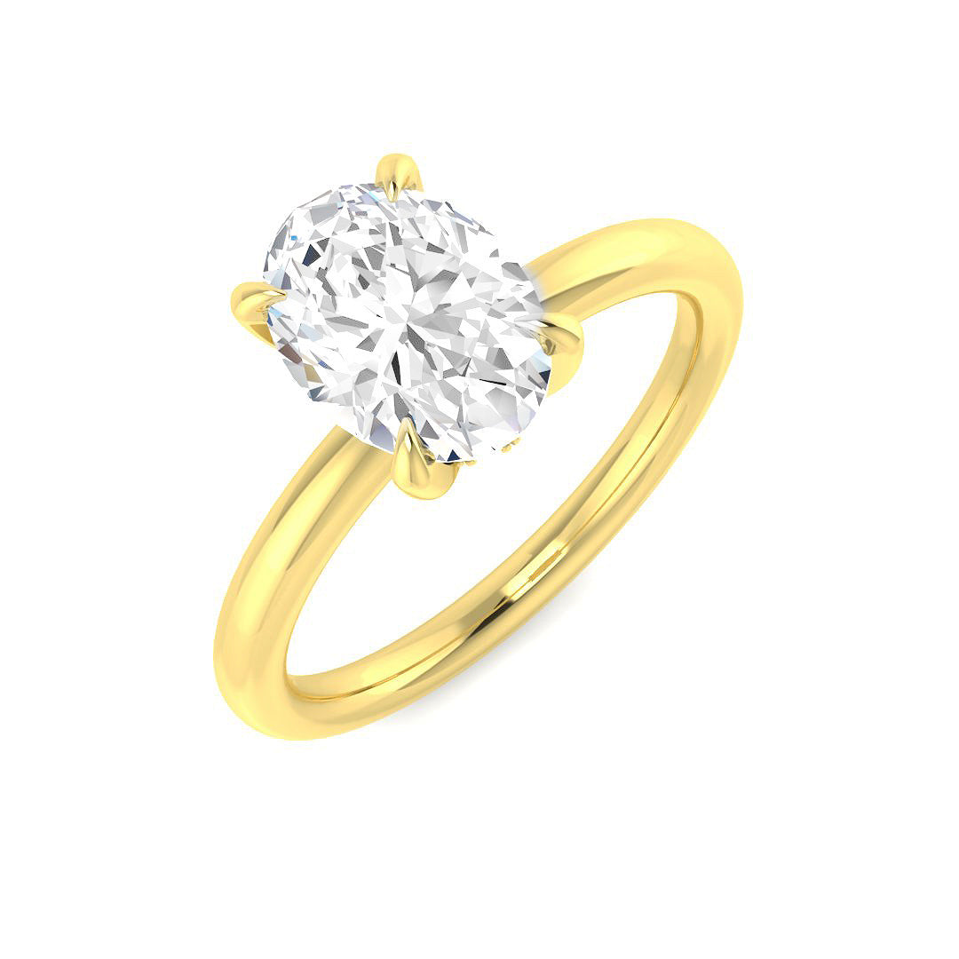9ct Yellow Gold Oval Lab Grown Diamond Ring 1